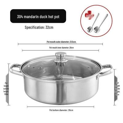 Stainless Steel Two-Flavor Hot Pot