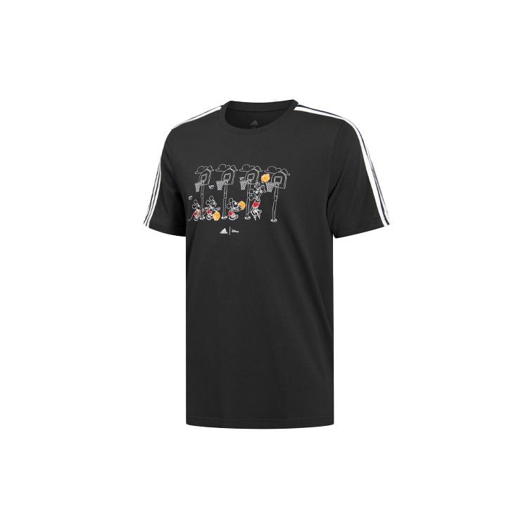 Adidas X Disney T Shirts Men's Black Crew Neck Moderate Straight Fit GL3085
