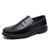 Fashion Brand Comfortable Round Toe Business Casual Leather Shoes Summer New Men Top Layer Cowhide Hollow Breathable Bean Shoes