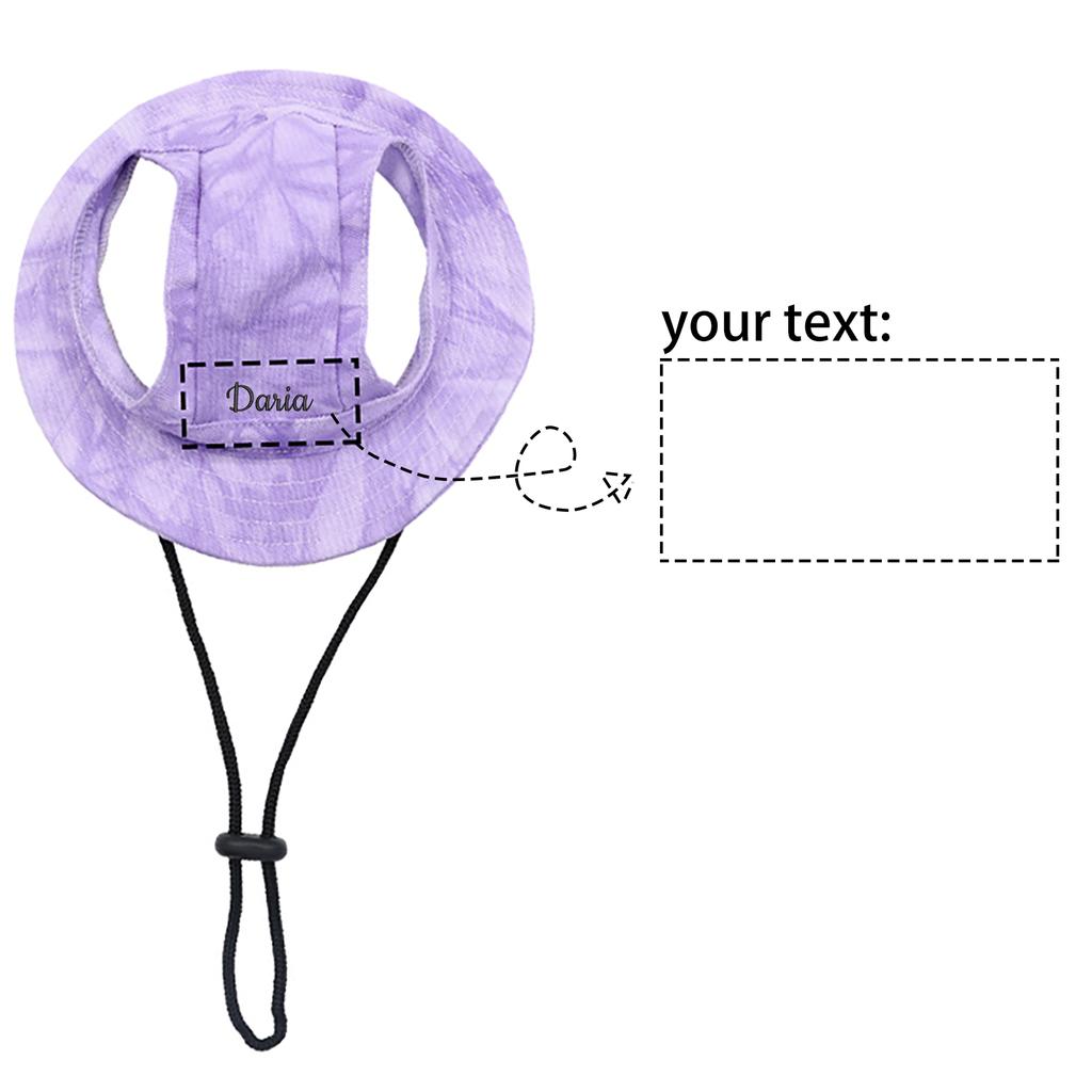 Personalized Custom Embroidery Pet -shedding Exposed Ears Adjustable Rope Buckle Bucket Hat Cat Dog Sun Hat Small Dog Sun Hat