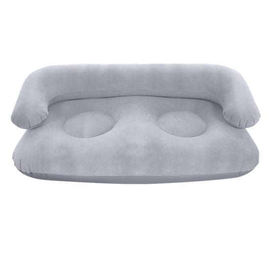 Huaqianguhh Inflatable Flocked Sofa for Adults, Heavy Duty Blow-up Lounge Chair, Single Double Air Couch Indoor Outdoor Living Room