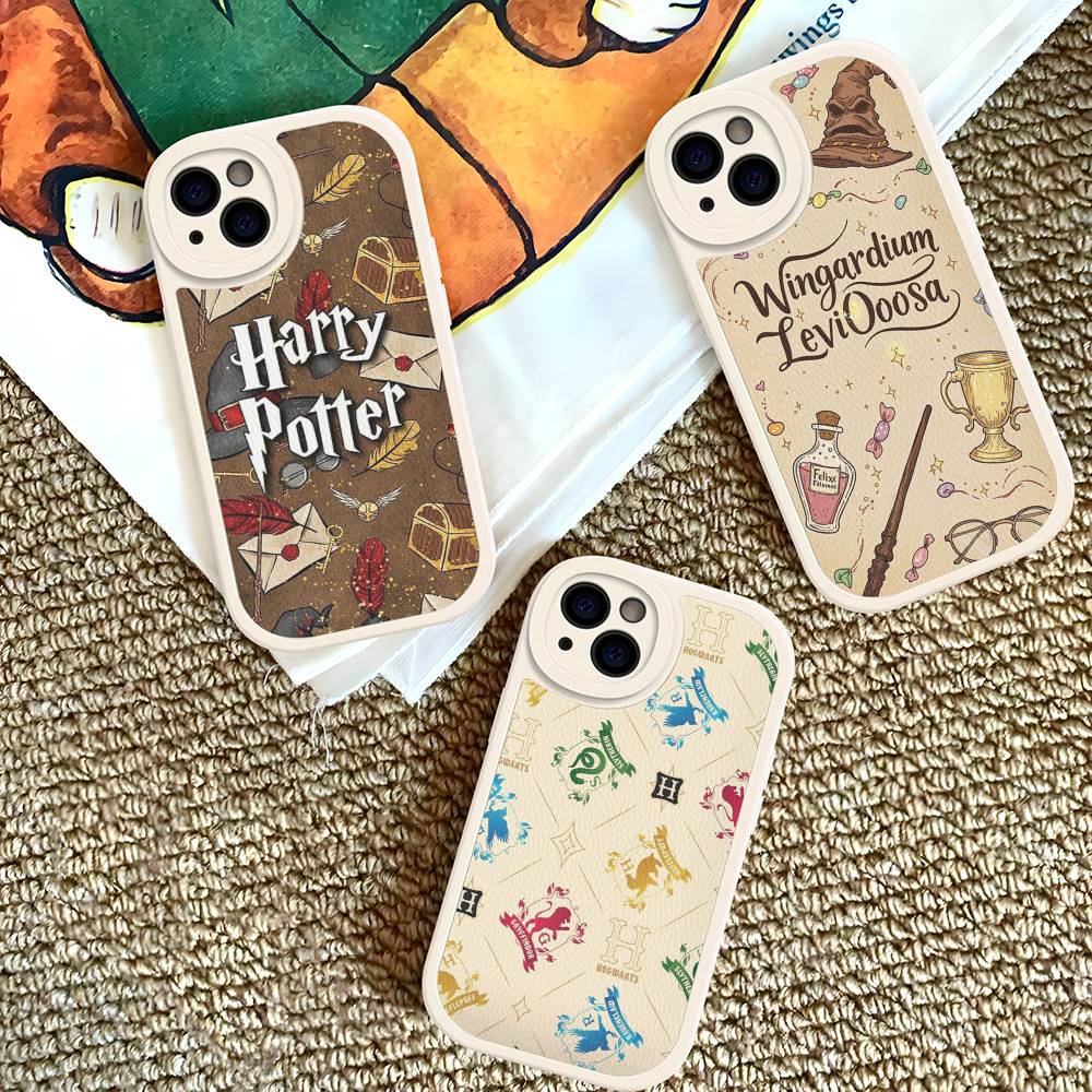 Ataff Harryr P-Potter Logo Phone Case For iPhone 16 15 14 13 12 11 Pro Max Plus Leather Cover