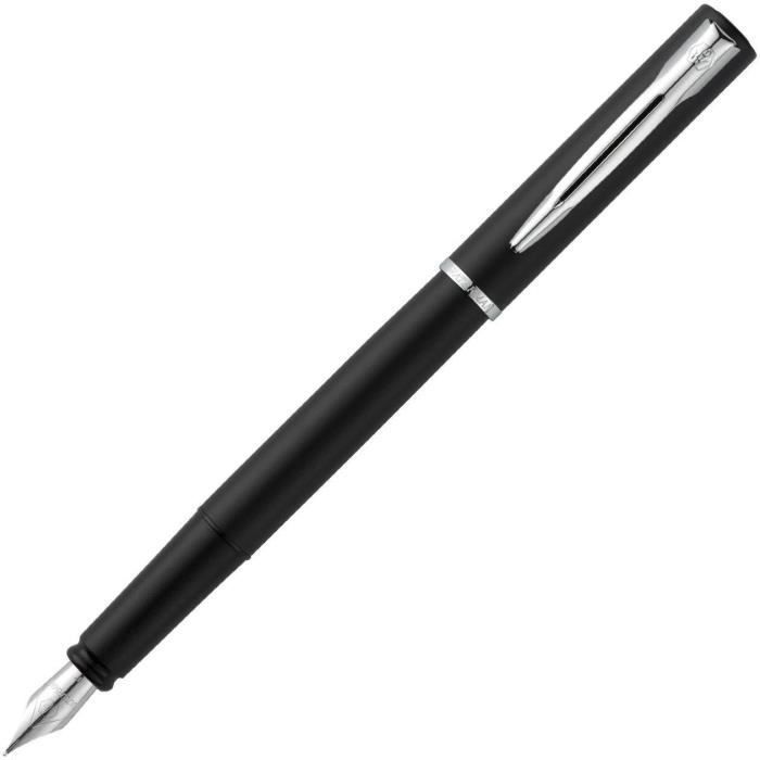 Stylo Plume - WATERMAN - Allure - Corps Noir Mat - Attribut Chrome - Pointe Fine
