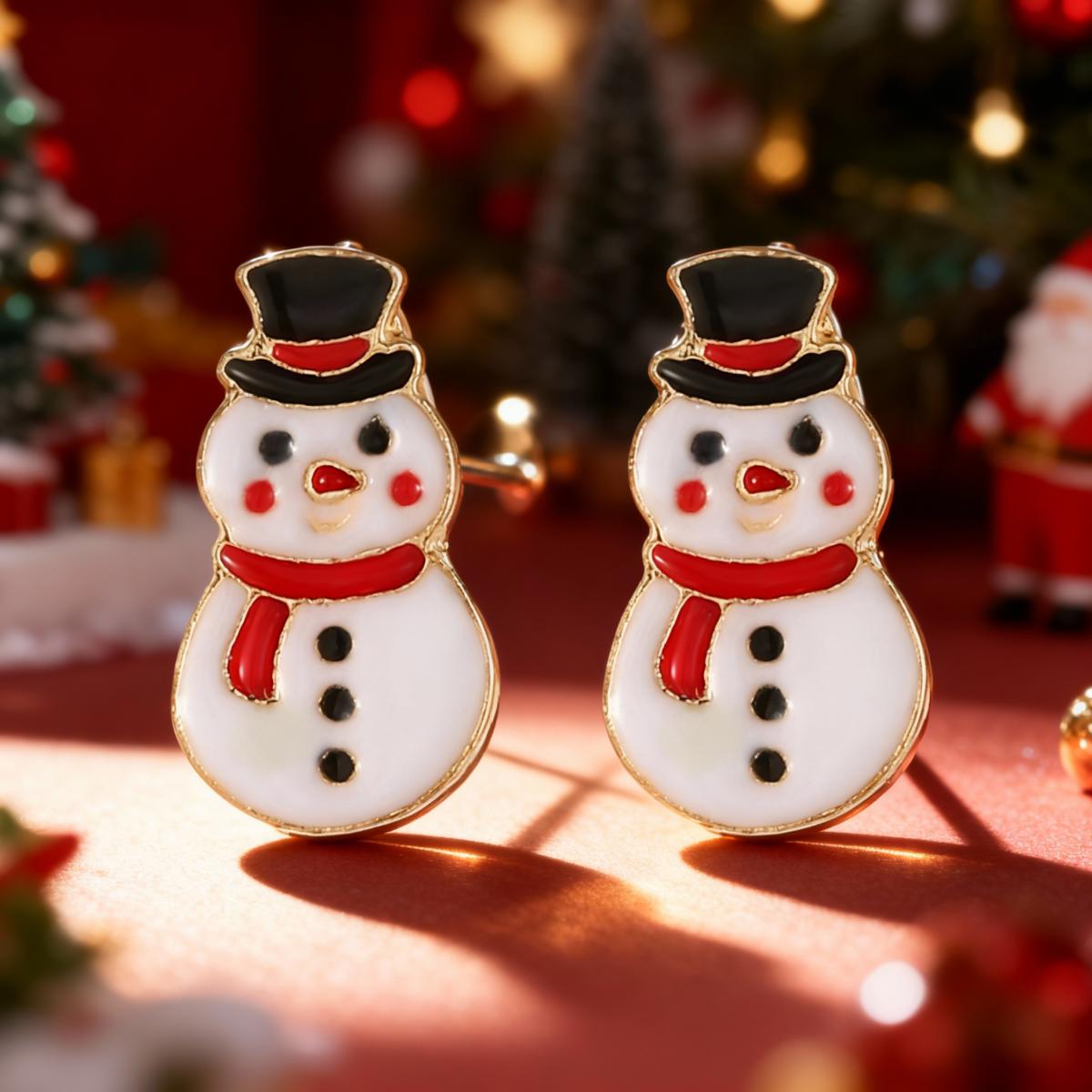 

Christmas Full Rhinestone Deer Stud Earring Gingerbread Candy Snowman Dog Tree Bow Gift Box Earrings For Women Men Jewelry Gifts