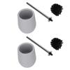 Edelstahl PP Toilettenbürsten-Set Grau Weiß Toilettenbürste und Halter Toilettenreinigung
