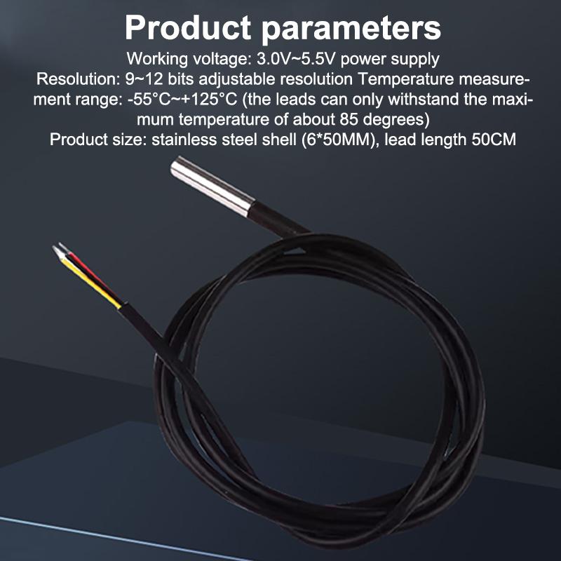 Ds18B20 Waterproof Encapsulated Stainless Steel Ds18B20 18B20 Temperature Sensor Temperature Probe Cable Length 1M For Ard