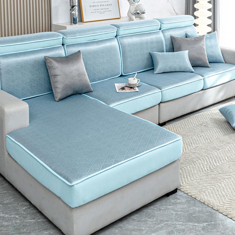 Summer Ice Silk Sofa Cover Full Protection Universal Simple Design Sofa Slipcover Cool Mat Seat Cushion Protector