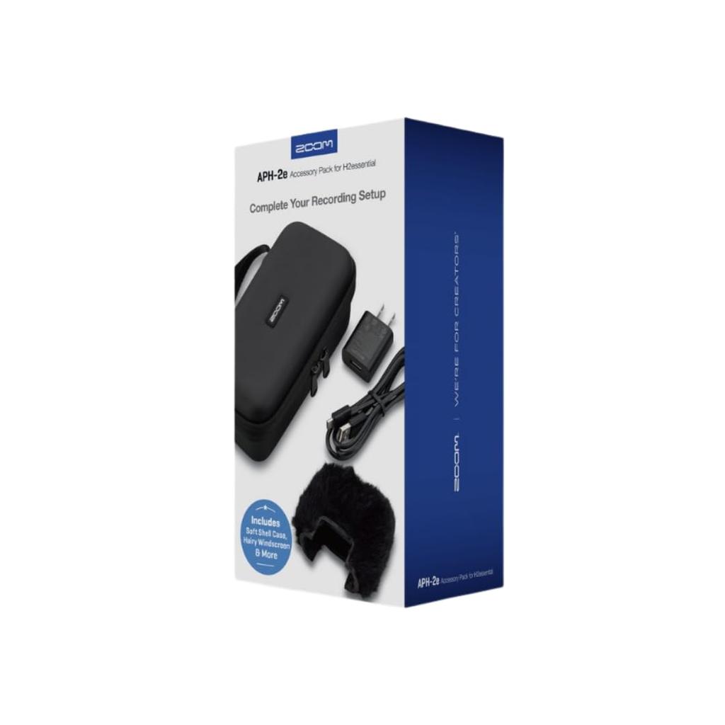 Zoom H2 Essential Accessory Pack APH-2e Hairy Windscreen Case USB Type-C Cable AC Adapter Outdoor Recording Video Production Genuine APH Series Set