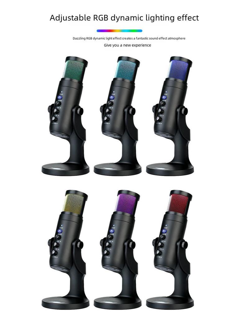 RGB Condenser Microphone for Gaming, Streaming, Karaoke, and Conferences