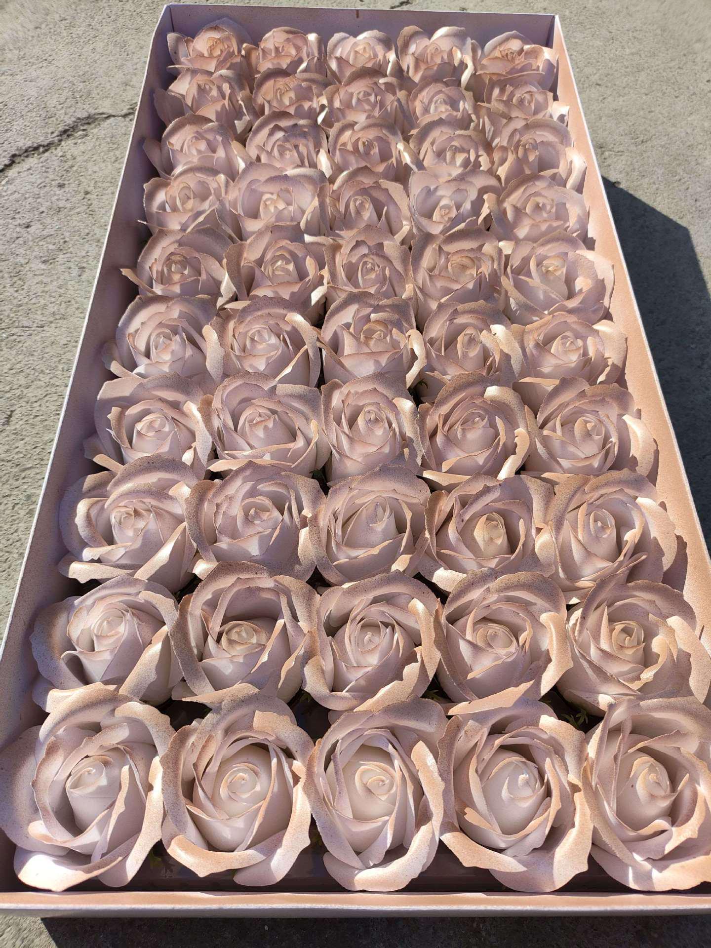 Ледяной Голубой Трехслойный Мыльный Цветок Розы с Подставкой - Материалы для Ручной Работы DIY