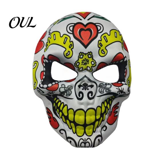 Festival-Kostümzubehör Tag der Toten Totenkopfmaske, Halloween Zucker Vollgesichts-Realistische Maske für Erwachsene Maskenball-Party-Accessoire Cosplay,