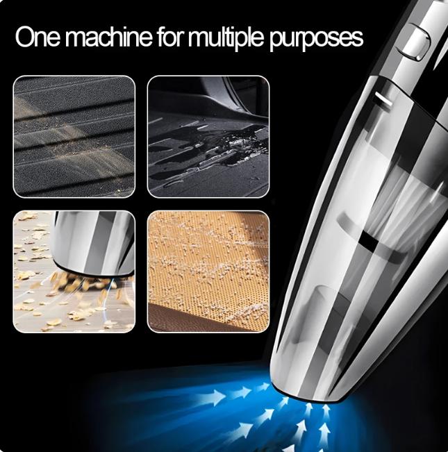 High-Suction Cordless Vacuum Cleaner - Large Capacity, Portable Design for Home & Car Cleaning