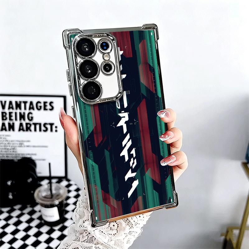 Cyberpunk Aesthetics Plating Phone Case For Samsung Galaxy S24 S25 FE S26 Edge S23 Ultra S22 S21 Plus S20 Anti-Fall Airabag Cove