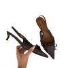 High heels sandals women's shoes 2025 summer temperament socialite black spring pointed single shoes