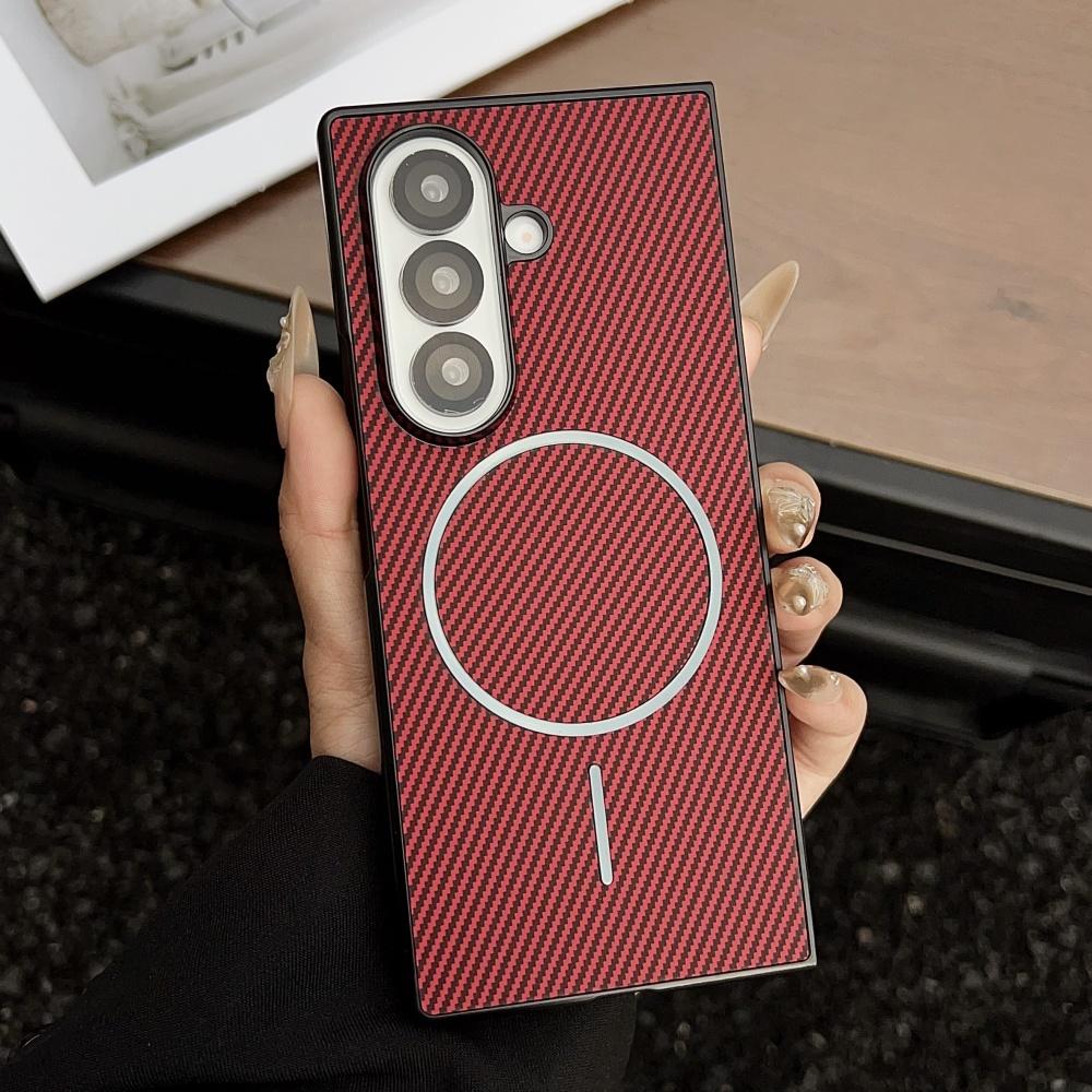 Ultra cienkie magnetyczne etui z włókna węglowego dla Samsung ZFold 7 Fold6 Fold5 Fold4 Fold3 5G Odporna na wstrząsy osłona ochronna dla Fold 7