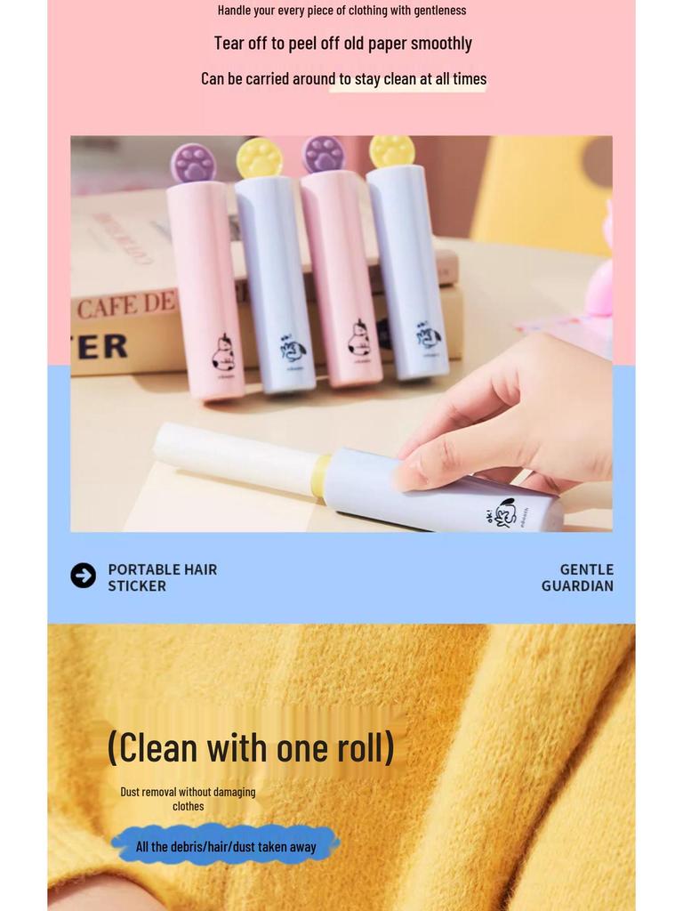 Mini Tragbare Fusselrolle Nachfüllung zur Haar- und Staubentfernung auf Kleidung