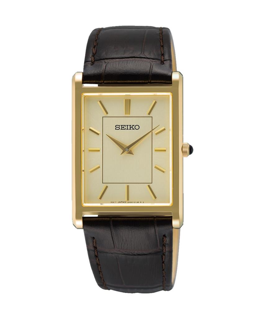 Seiko SWR106P1 Analog Watch with Leather Strap Men's