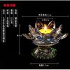 Double-layer High-legged Crystal Glass Handicraft Display Lotus Butter Lamp Base Stand Display Buddha Offering Candlestick