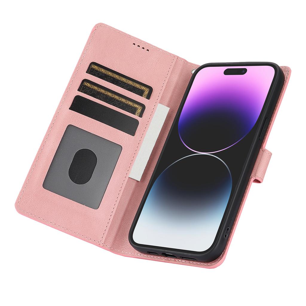 For iPhone 16 Case PU Leather Phone Cover Card Holder Magnetic Clasp Protective
