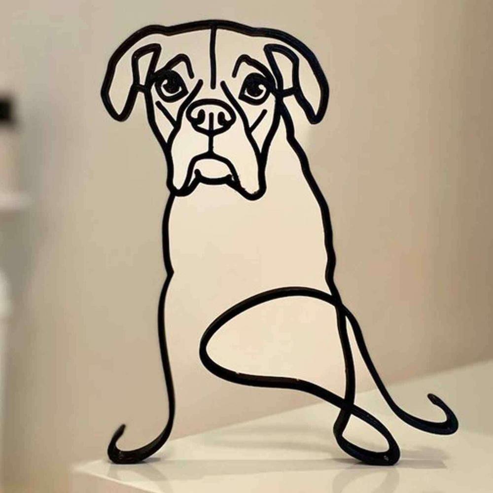 Dog Dog Miniatures Iron Art Dog Art Sculpture Simple   Office