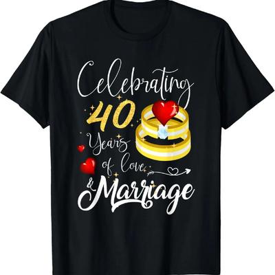 Funny 40 Years Of Love And Marriage 40th Wedding Anniversary T-Shirt