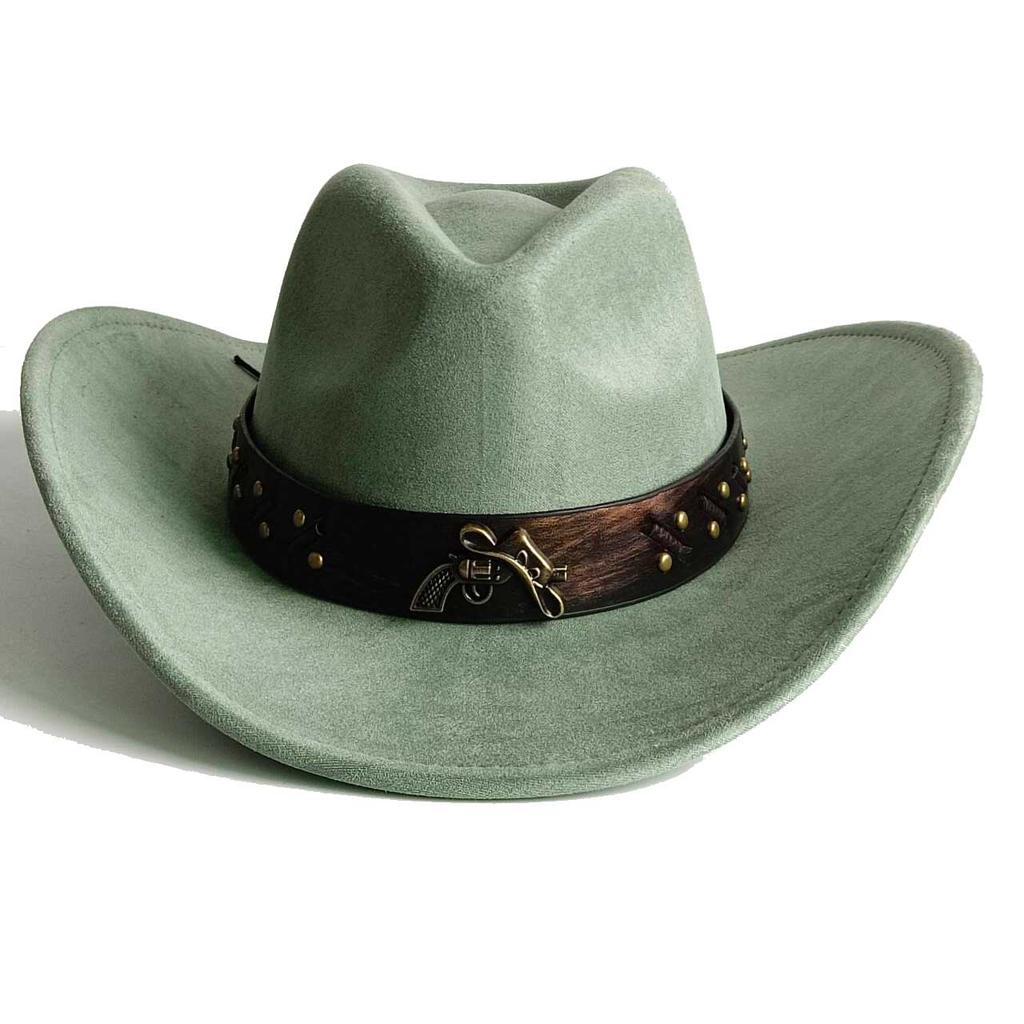 Vegan suede cowboy hat jazz panama hat unisex women's hat wide brim cowboy hat women's hat  cowboy hat