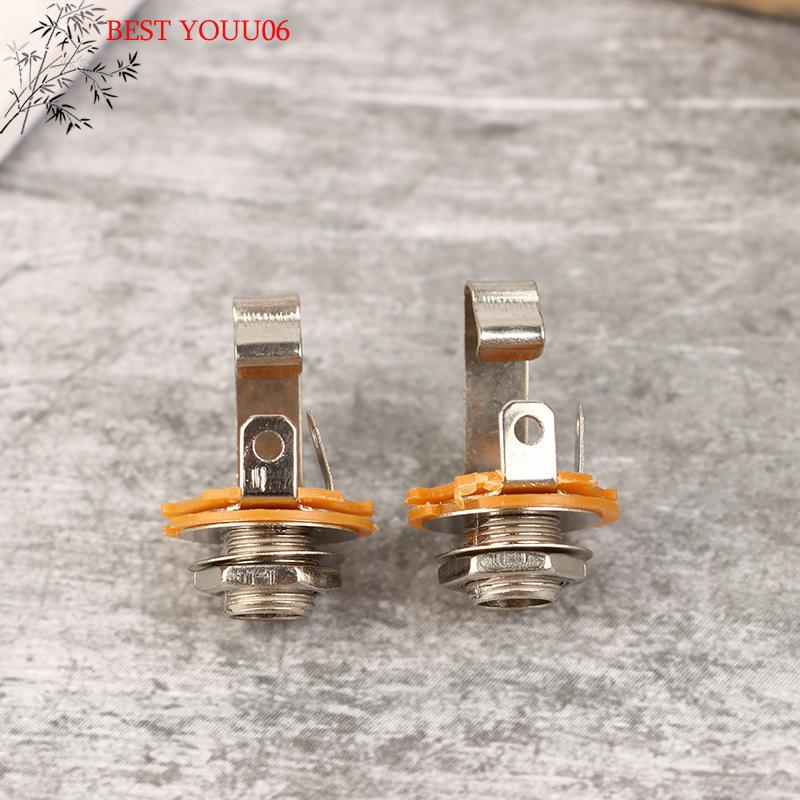 (YOUU06)5pcs Electric Guitar Input Jack For Electric Guitar Bass Guitar 1/4"" (6.35mm) 6.5MM Mono Jack Socket Nut & Washer