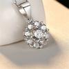 New Snowflake 0.5 Carat Moissanite Diamond 100% 925 Sterling Silver Luxury Sparkling Flower Pendant Necklace Women's Jewelry