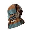 New color matching contrasting knitted striped wool scarf women's autumn and winter Korean version versatile thickened warm scarf