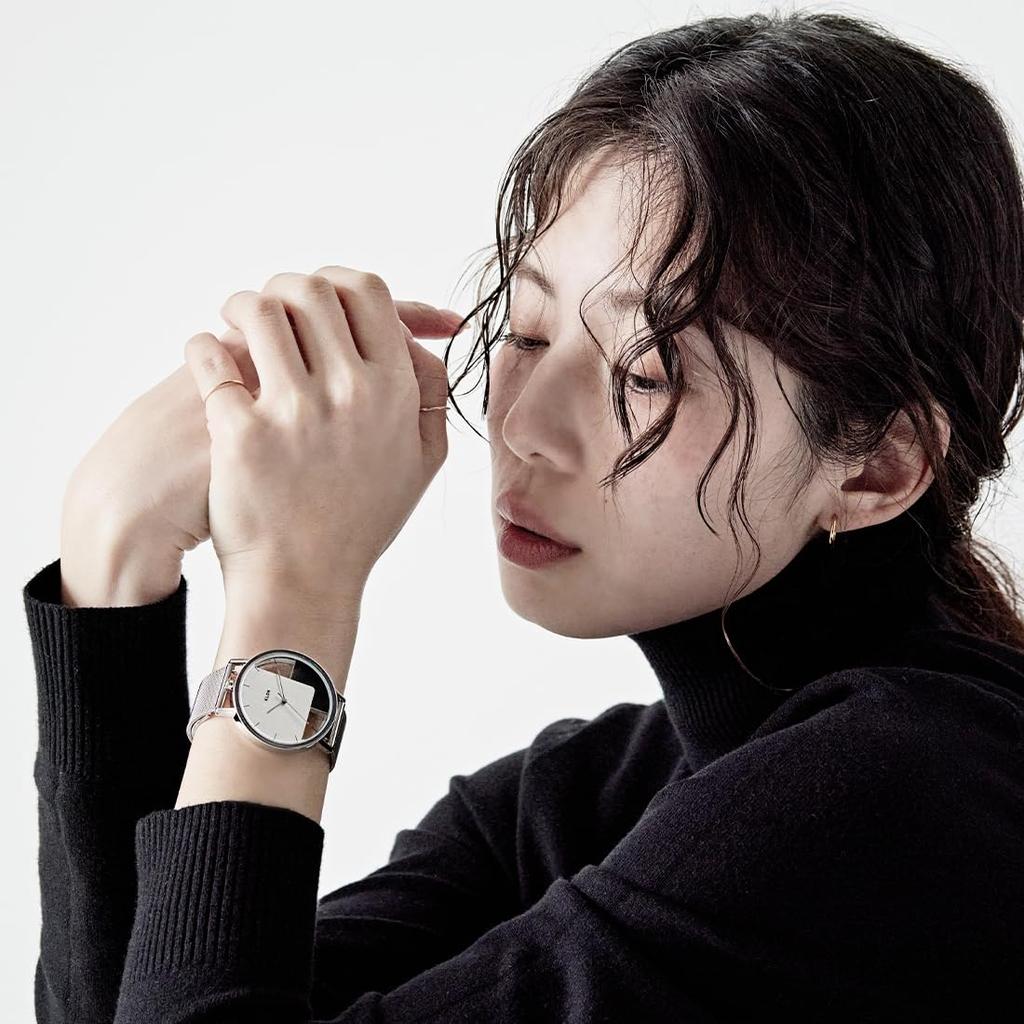 KLON INVISIBLE OVERLAPPING TILES SILVER BLACK LEATHER STRAP SET 38mm Skeleton Replacement Strap Set - - Watch, Clear, Unisex, Men's, Women's, Simple,