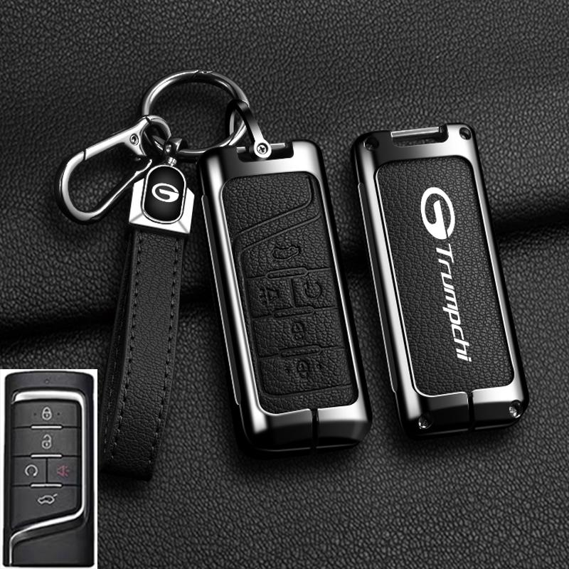 Auto Smart Key Fob Cover Case Fit For Gac Trumpchi Gs7 Gs8 Gm8 Gs5 Ga6 Gm6 Zinc Alloy Genuine Leather Key Fob Protect Mount Remote Automotive Auto