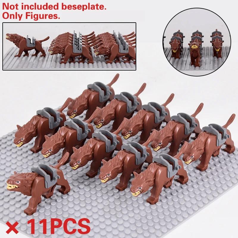 Medieval Military Sets Cavalry Figures War Horse Animals Building Blocks Parts Knight Weapons Accessories Toys for Kids Gifts