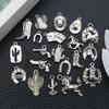 DIY Handmade Western Cowboy Jewelry: Horseshoe, Hat, Cactus Alloy Pendant Bracelet Charm