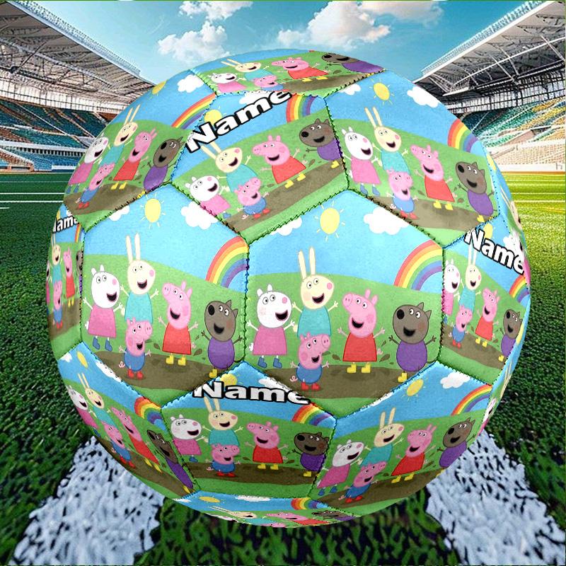 Custom Name Personalized Peppa Pig-A Print Size 5 Soccer Ball Training & Match Football, for Team, Kicking, Gift for Football Enthusiasts