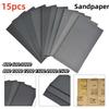 15Pcs/Set Sandpaper 400 600 3000 800 1000 1200 1500 2000 2500 Grit Sandpaper Wet/Dry Car Paint Scratch Polishing Sanding