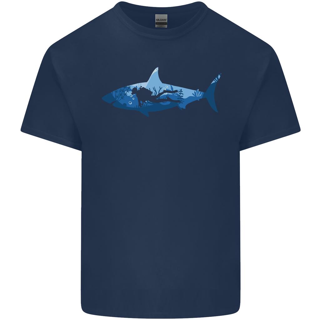 Great White Shark Scuba Diver Diving Unisexs Light Cotton TShirt