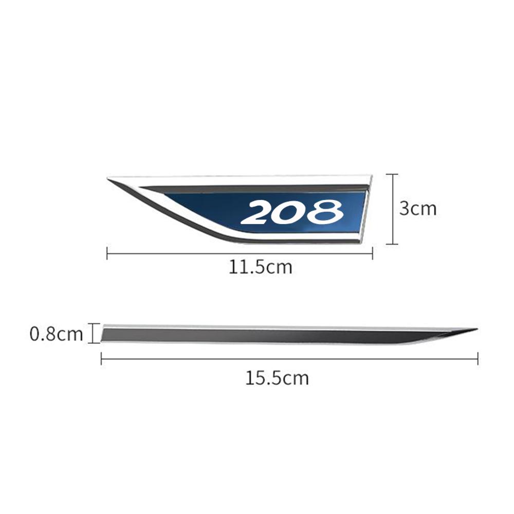 Auto Door Fender Side Blade Badge Car Body Sticker For Peugeot 206 207 208 306 307 308 406 407 408 3D Metal Side Sticker