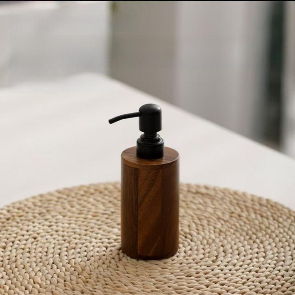Wood Hand Sanitizer Bottle Luxury Shower Gel Bottle Portable Shampoo Container Bathroom