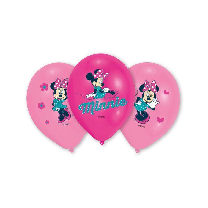Ballons de baudruche - MINNIE - Lot de 6 - 30cm - Hélium - Décoration anniversaire