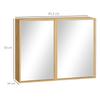Bathroom Cabinet With Mirror Doors Multiple Interior Compartments Robust Housing Made Of Bamboo Wood 65.2 X 14 X 50 Cm