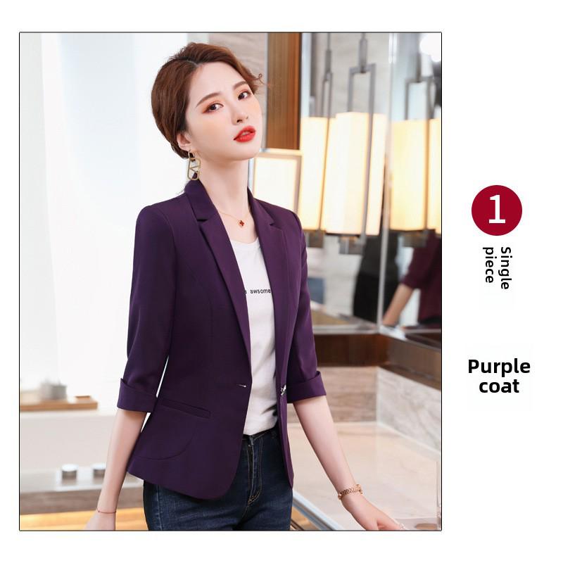 Blazer Feminino de Manga Média Estilo Coreano - Jaqueta de Terno Profissional para Negócios Primavera/Verão