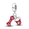 925 Silver Badminton Tennis Baseball Boxing Gloves Dumbbell Football Beads Fit Charms Bracelet Fine Jewelry