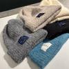 Big face showing face small labeling wool hat women's autumn and winter pile cold hat men's big head circumference warm thick needle knitted hat new