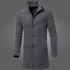 Men Jacket Warm Winter Trench Long Outwear Button Smart Overcoat 