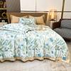 Edredón de Hielo de Seda de Verano Ropa de Cama Ligera de Satén Lavado Manta de Aire Acondicionado Tamaño Individual Queen