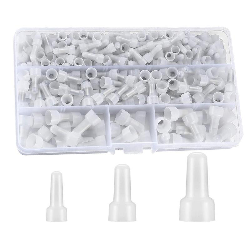 

250pcs Nylon Insulated Closed End Crimps Connector Wire Crimps Caps Security Device Connector for Various Gauges Wire 1