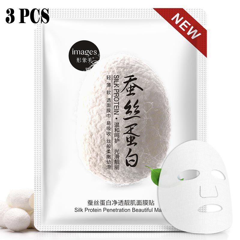 

Омолаживающая маска для лица с протеином шелка, глубоко увлажняющая, контролирующая жирность кожи, сужающая поры, средства по уходу за кожей для мужчин и женщин 3pcs белый