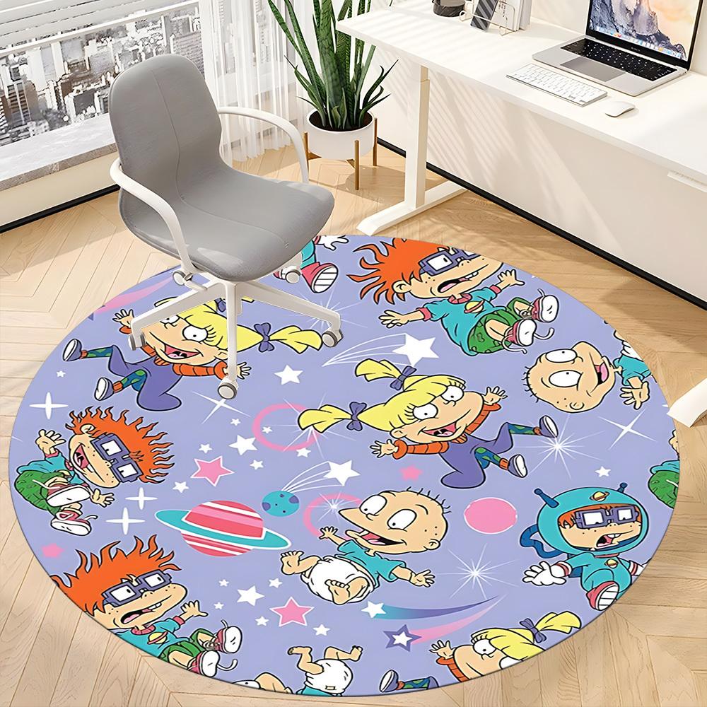 1pc Rugrats Space Office Round Area Rug, Bedroom Living Room Home Decor, Room Deco, Offic a1016101
