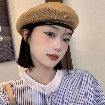 Beret Female Maillard Wears a Small Painter Hat To Show Her Face, Versatile Big Head Circumference Hat, Trendy Spring and Autumn High-end Sense