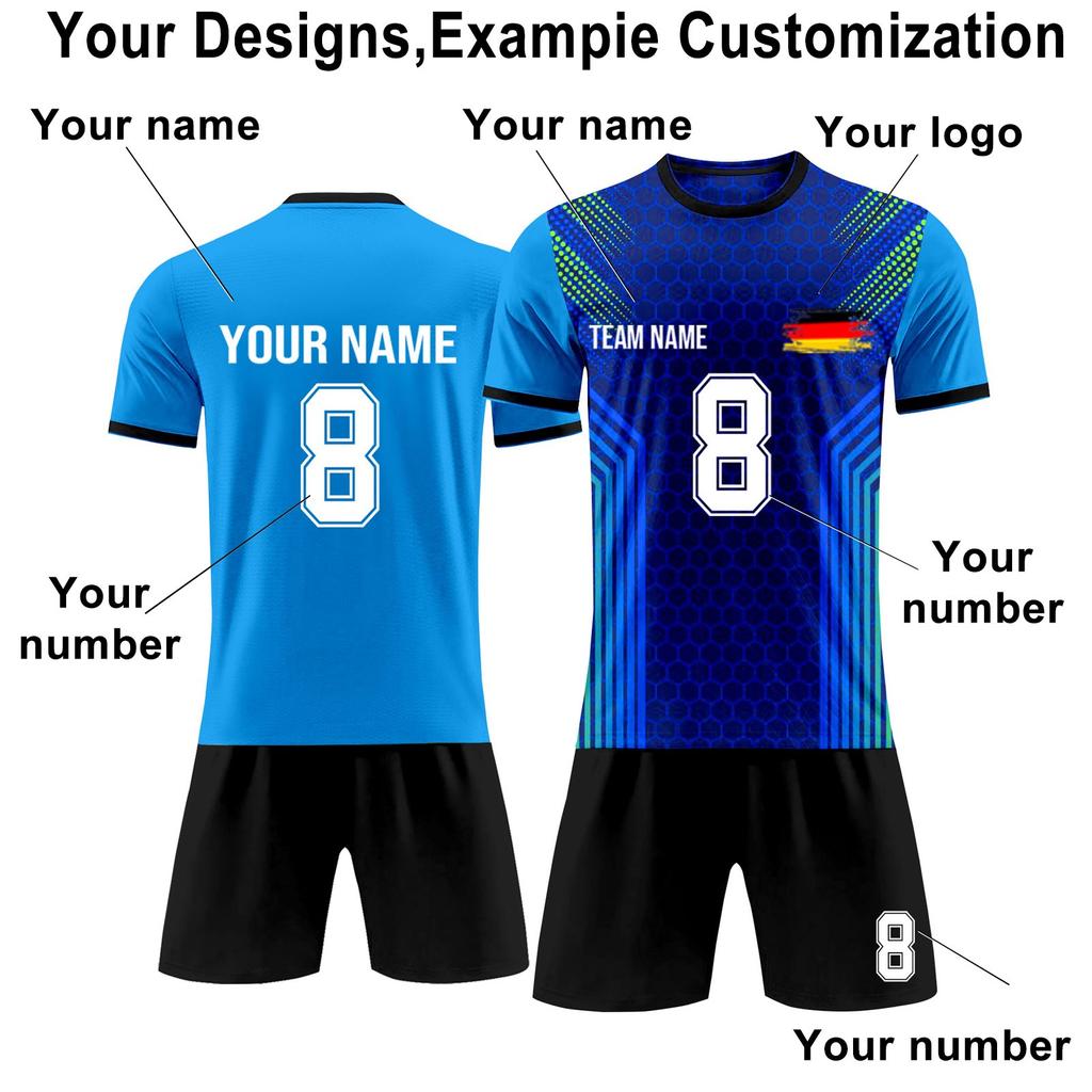 Personalised Shirts Kit Mens Girls With Name Number Custom Football Jerseys For Boys Training Suit